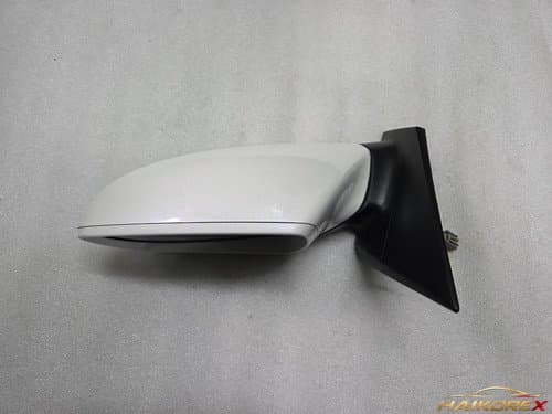 Боковое зеркало (электрическое складное с подогревом и LED повторителем) для Hyundai Sonata YF, водительское, ледяной белый (матовый треугольный кронштейн), 9 контактов, 2012-2014