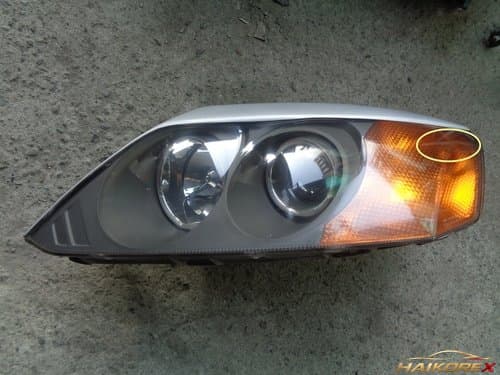 Фара передняя левая Hyundai Tucson, 4-контактная, черный ободок, оригинальная (03.9-04.8), класс B (царапины)