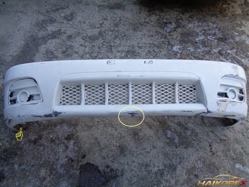 Передний бампер Daewoo Lanos 2 с рейлингом, класс C (повреждение крышки)